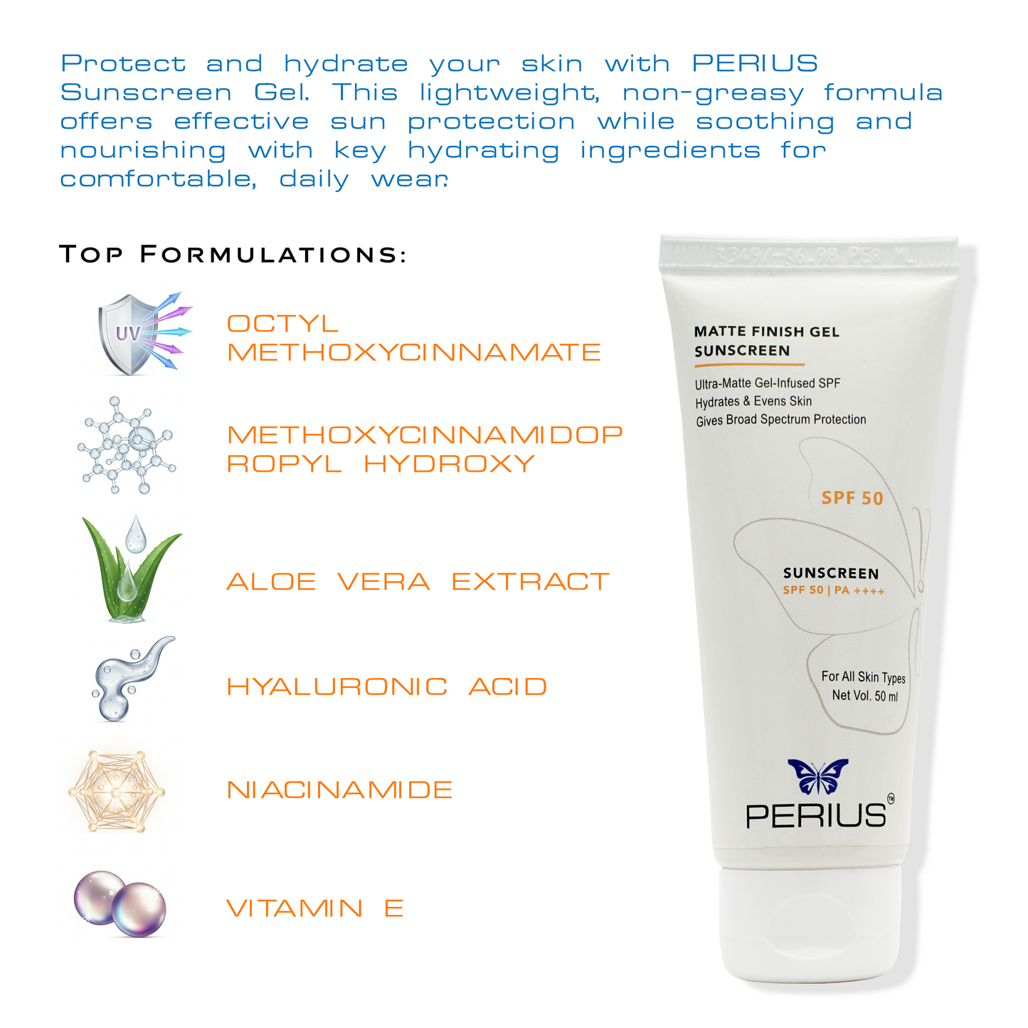 Perius Matte Finish Gel Sunscreen