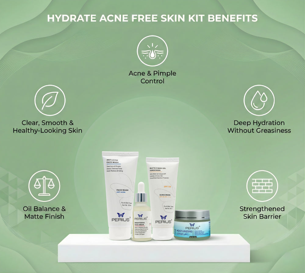 Perleus skincare products with benefits listed