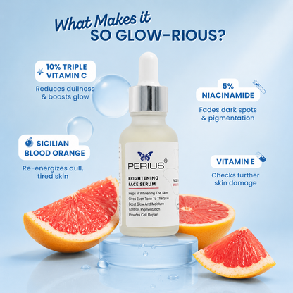 Perius Brightening Face Serum — 5% Vitamin C + Hyaluronic Acid + Licorice