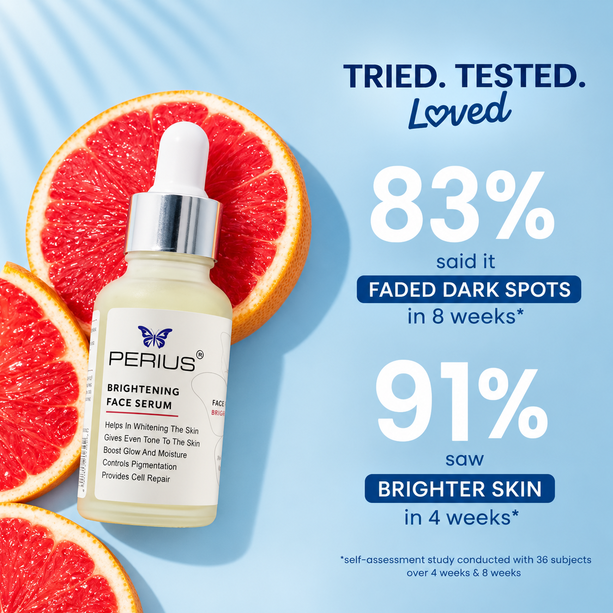 Perius Brightening Face Serum — 5% Vitamin C + Hyaluronic Acid + Licorice