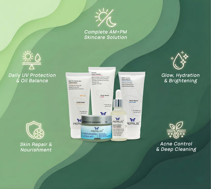 Peripera skincare products with icons and text